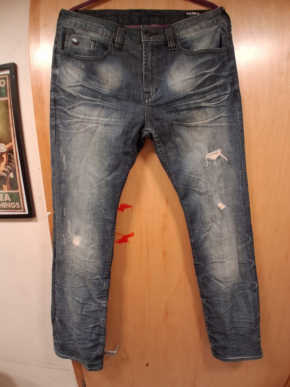 NWT Buffalo David Bitton Men's Distressed Blue Slim Jeans